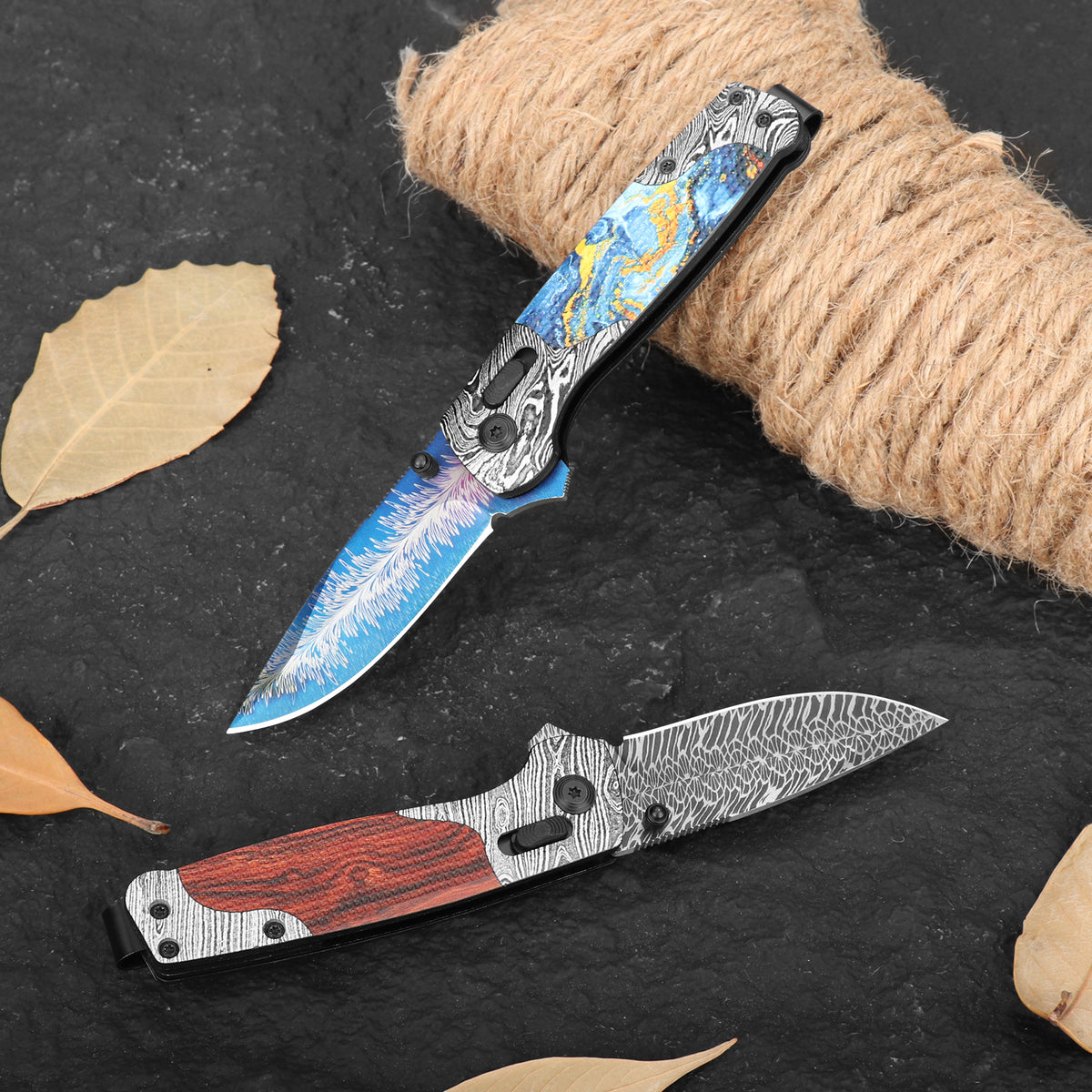 High-quality outdoor 3D printed pocket camping folding stainless steel tactical knife
