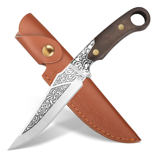 Hand-forged 4Cr-series steel butcher knife—suitable for deboning, skinning, and meat cutting (including hog slaughtering).