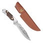 Classic wooden handle, stainless steel fixed blade outdoor survival hunting knife set, suitable for DIY and OEM customization.