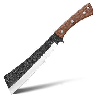 Multifunctional Hand-Forged Household/Camping Knife with Wooden Handle (Suitable for Chopping Wood)
