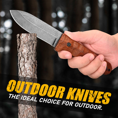 Stainless Steel Straight-Edge Bowie Knife for Outdoor Camping