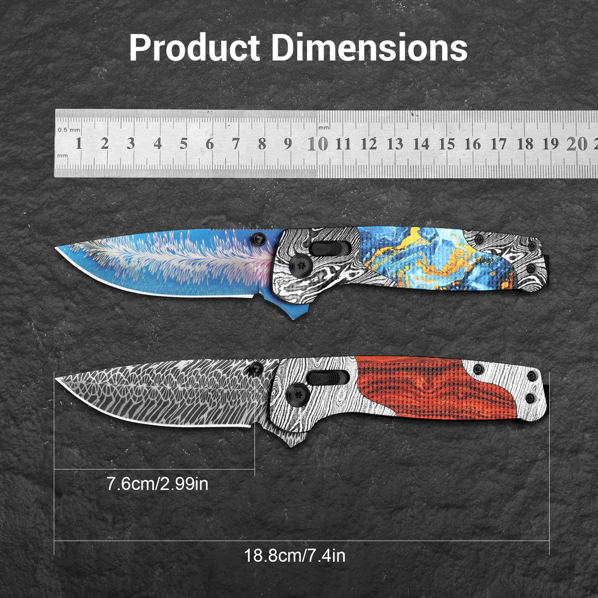 High-quality outdoor 3D printed pocket camping folding stainless steel tactical knife