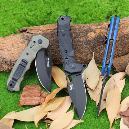 SEAL XR Tactical Folding Knife | Nylon Fiber Handle EDC Pocket Knife for Outdoor Camping