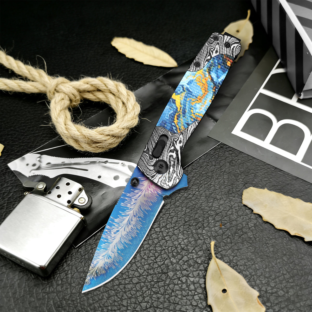 High-quality outdoor 3D printed pocket camping folding stainless steel tactical knife