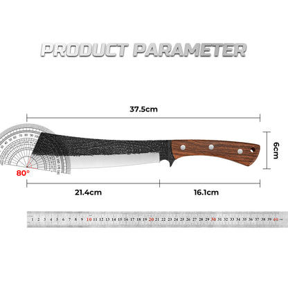 Multifunctional Hand-Forged Household/Camping Knife with Wooden Handle (Suitable for Chopping Wood)