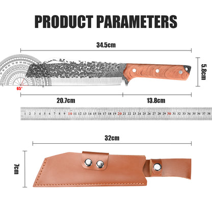 Versatile Household Use Outdoor Knives for Camping Straight Hand-Forged Axe for Chopping Firewood Wood Handle