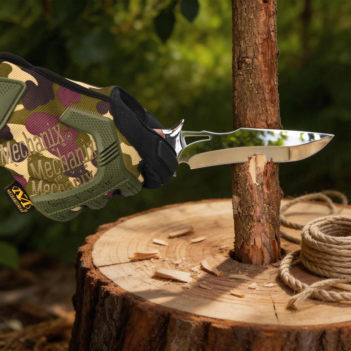 4Cr13MoV Fixed-Blade Knife with Polished Finish, Wooden Handle, and Leather Sheath – EDC Bushcraft Knife Now Available