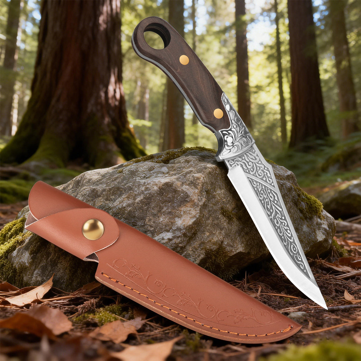 Hand-forged 4Cr-series steel butcher knife—suitable for deboning, skinning, and meat cutting (including hog slaughtering).