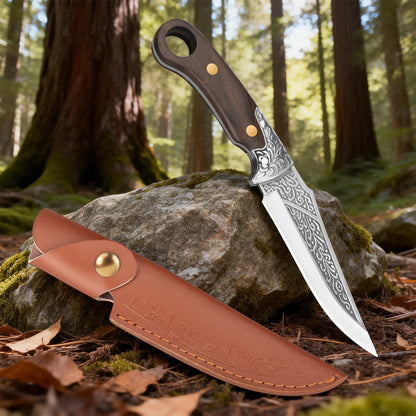 Hand-forged 4Cr-series steel butcher knife—suitable for deboning, skinning, and meat cutting (including hog slaughtering).