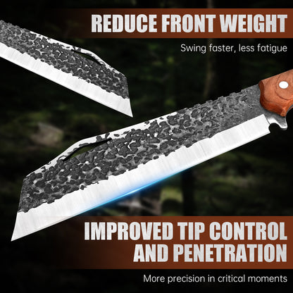 Versatile Household Use Outdoor Knives for Camping Straight Hand-Forged Axe for Chopping Firewood Wood Handle