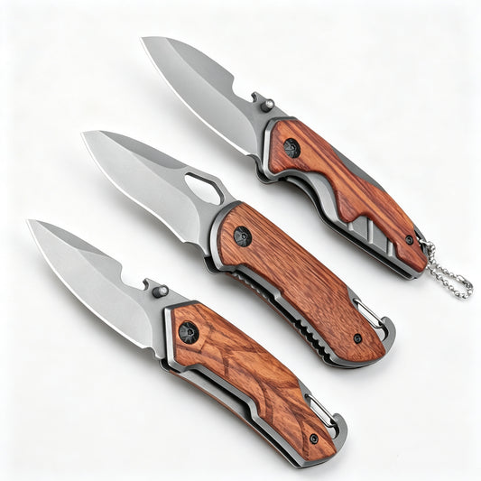 Mini Folding Pocket Knife With Ebony Wood Handle