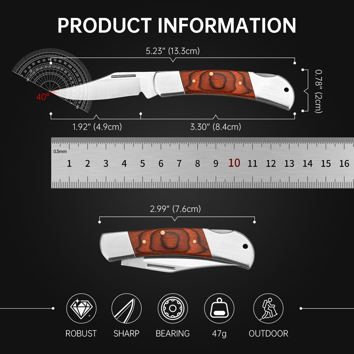 A classic folding hunting knife, suitable for both hunting and collecting.