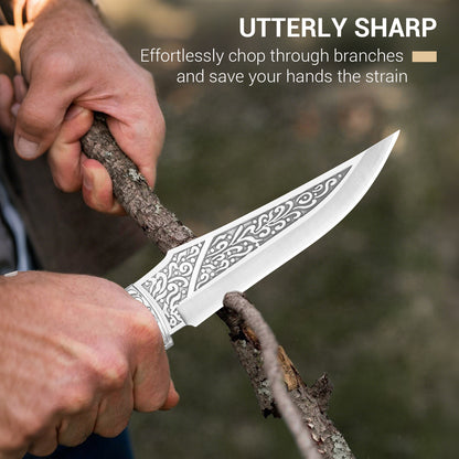 Hand-forged 4Cr-series steel butcher knife—suitable for deboning, skinning, and meat cutting (including hog slaughtering).