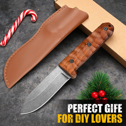 Stainless Steel Straight-Edge Bowie Knife for Outdoor Camping