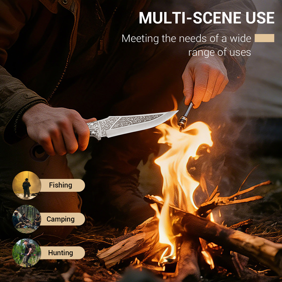 Hand-forged 4Cr-series steel butcher knife—suitable for deboning, skinning, and meat cutting (including hog slaughtering).