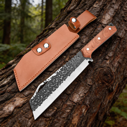 Versatile Household Use Outdoor Knives for Camping Straight Hand-Forged Axe for Chopping Firewood Wood Handle