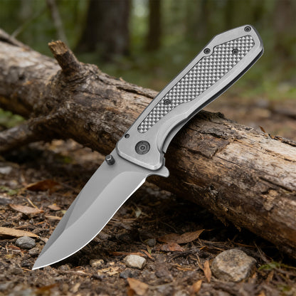 High-hardness folding pocket tactical hiking knife, suitable for outdoor camping.