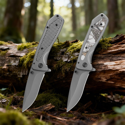 High-hardness folding pocket tactical hiking knife, suitable for outdoor camping.