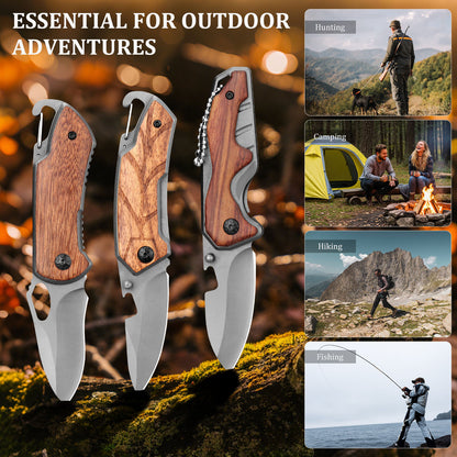 Mini Folding Pocket Knife With Ebony Wood Handle