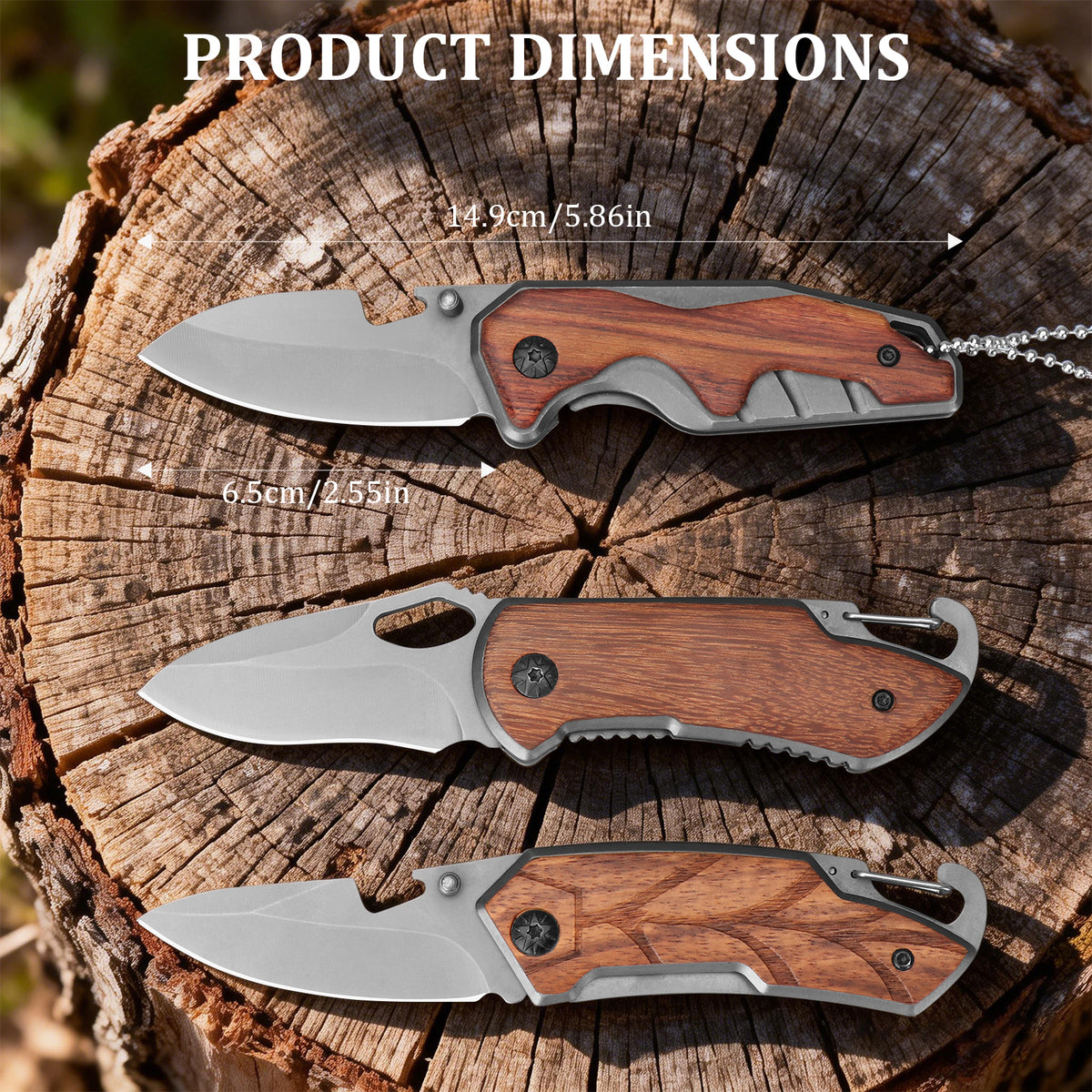 Mini Folding Pocket Knife With Ebony Wood Handle