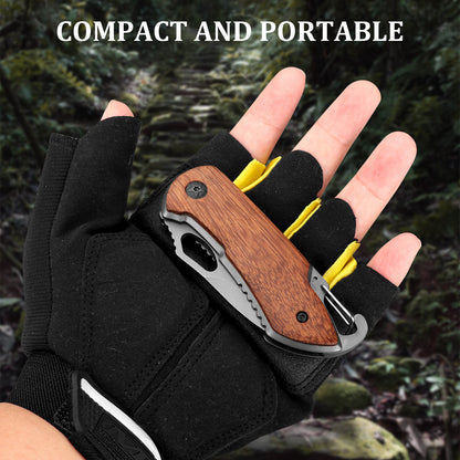Mini Folding Pocket Knife With Ebony Wood Handle