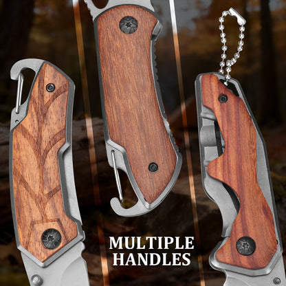 Mini Folding Pocket Knife With Ebony Wood Handle