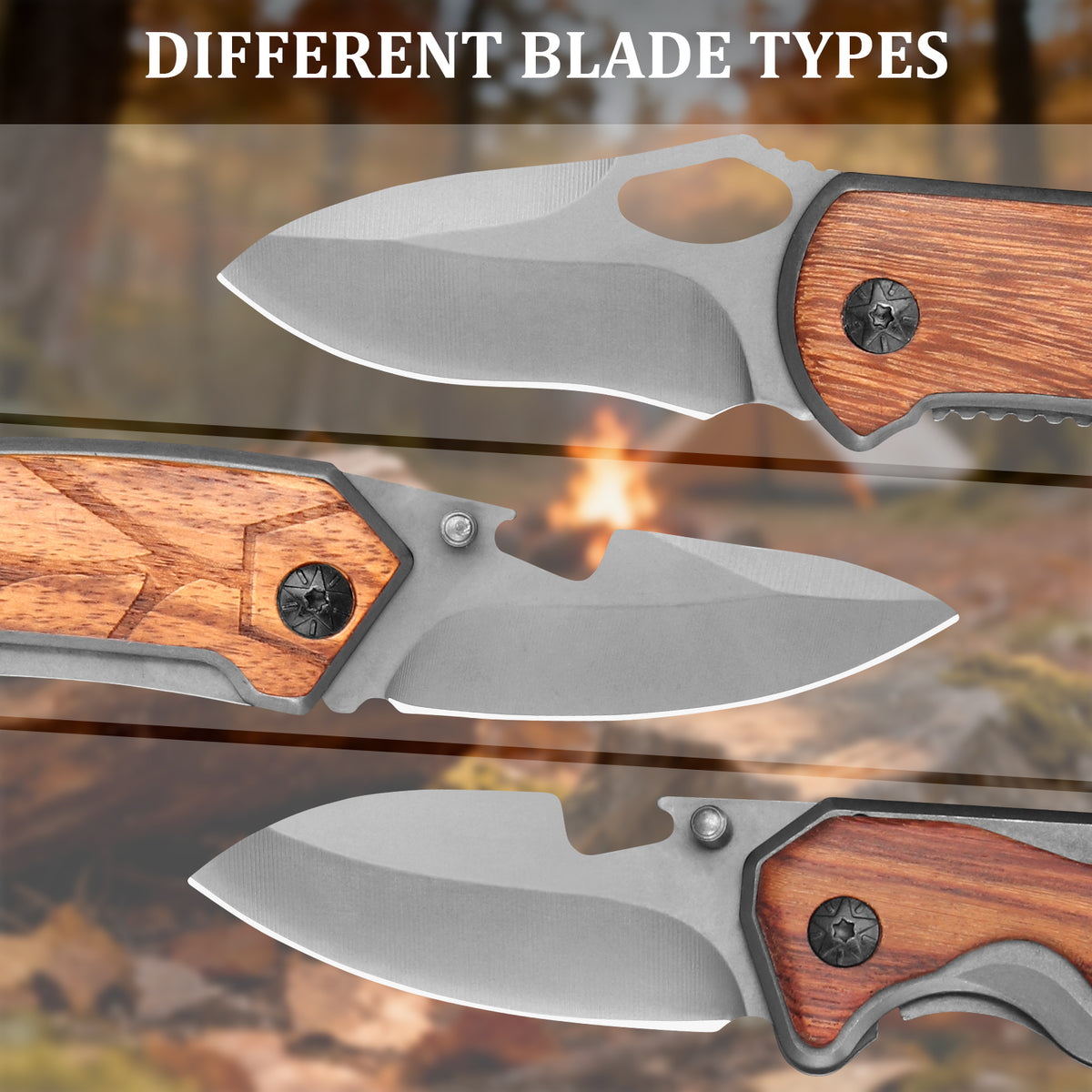Mini Folding Pocket Knife With Ebony Wood Handle
