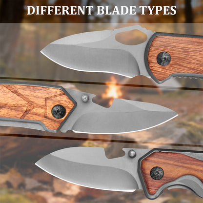 Mini Folding Pocket Knife With Ebony Wood Handle