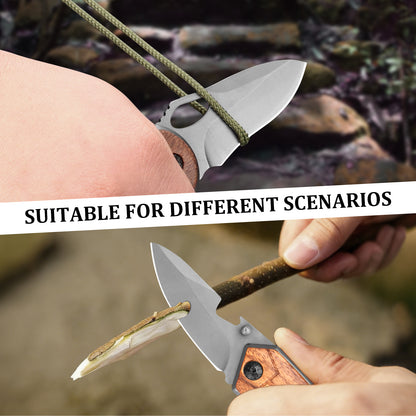 Mini Folding Pocket Knife With Ebony Wood Handle