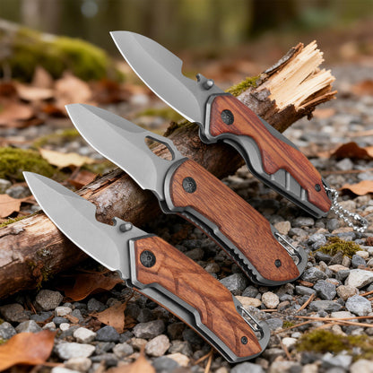 Mini Folding Pocket Knife With Ebony Wood Handle